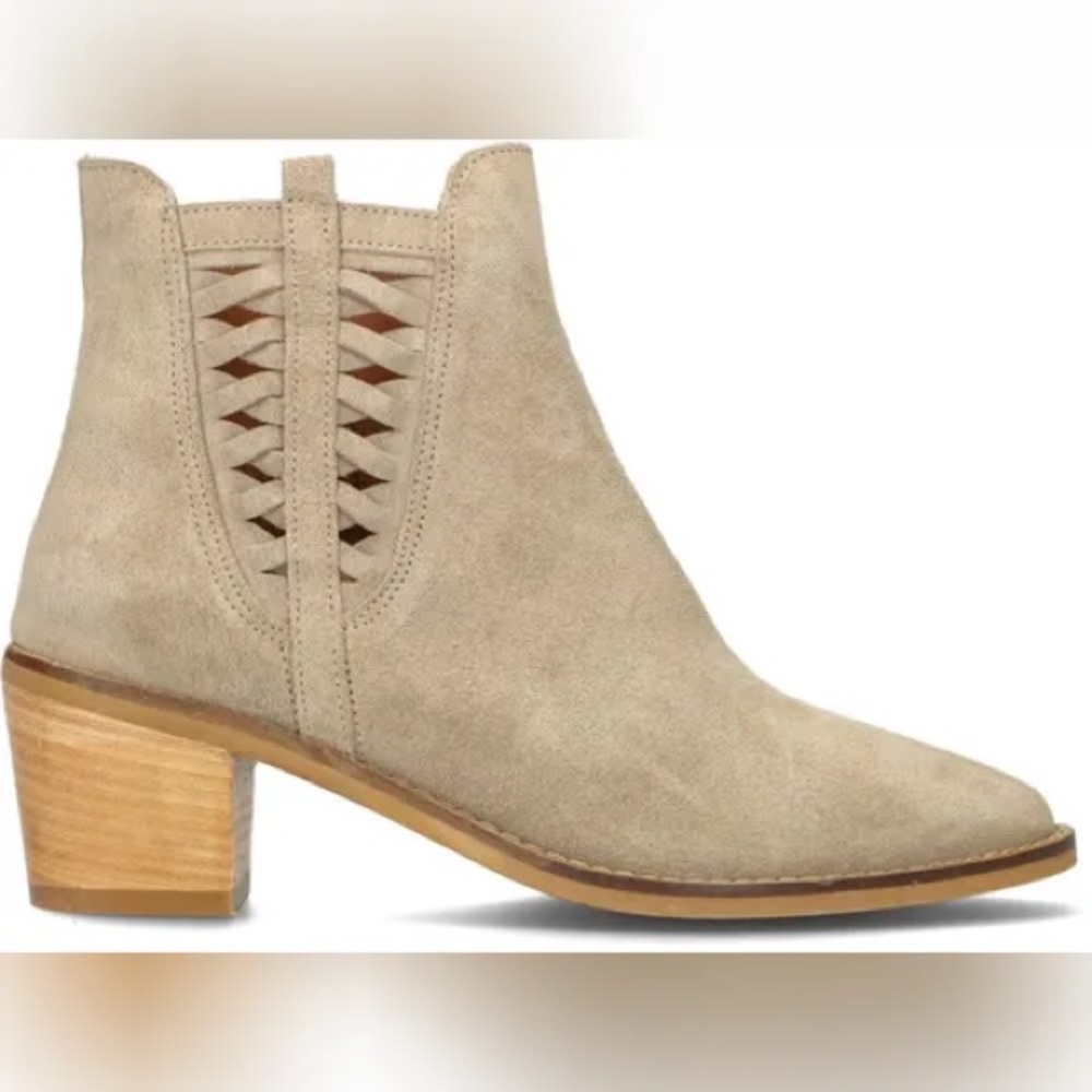 Paul Green - Vienna Biscuit Soft Suede Ankle Boots with Block Heel